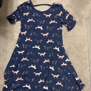 🦊 Fox Girls 7 Jumping Beans Navy Dress with Short Sleeves